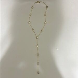 Elegant Gold Tone Necklace with Crystal Accents